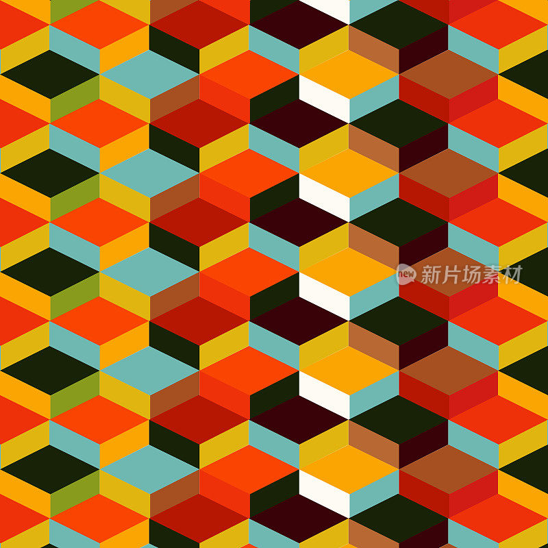 Abstract Geometric Pattern - Isometric Prismatic Background